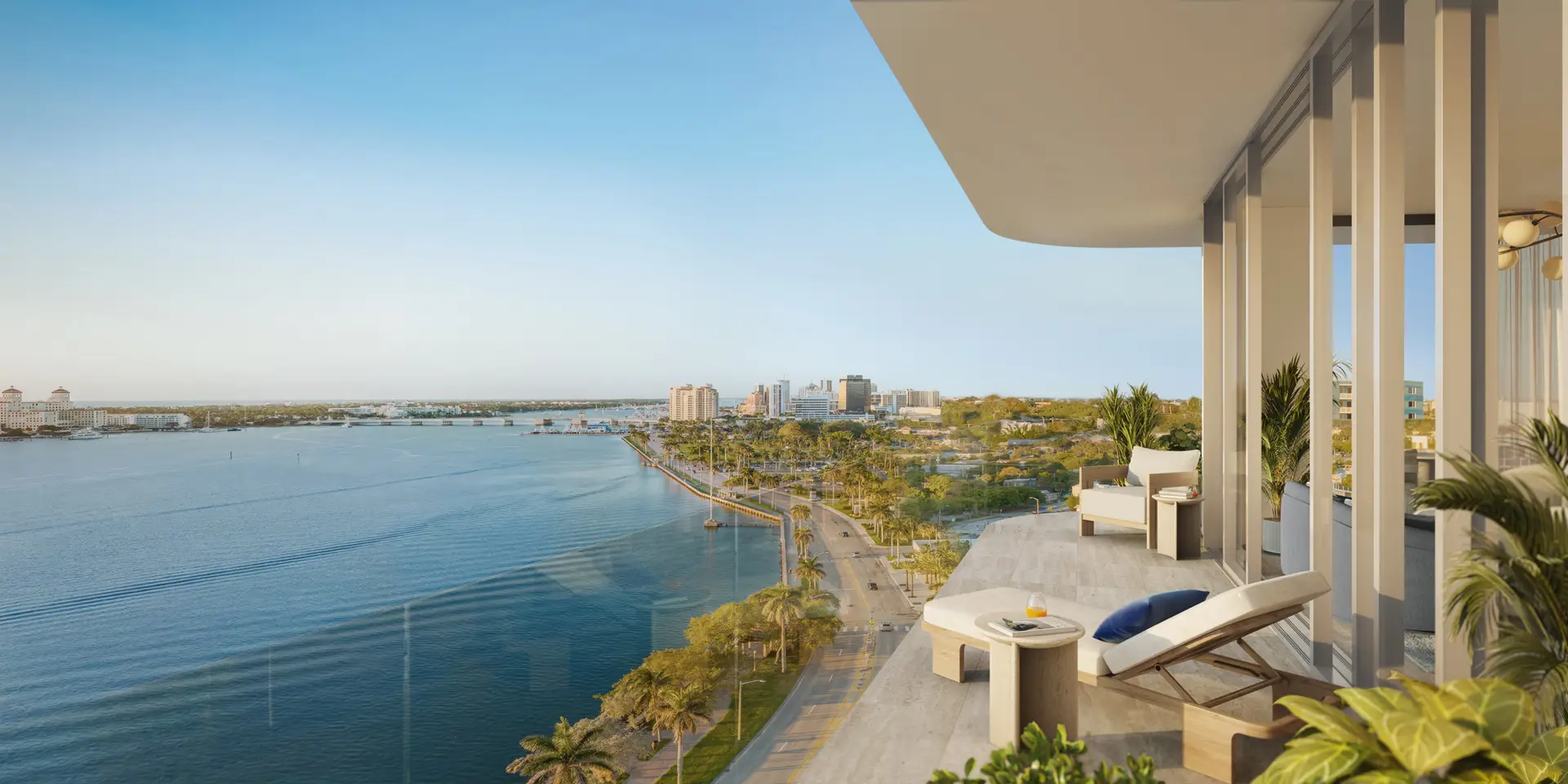 Ritz-Carlton West Palm Beach private balcony overlooking the Intracoastal Waterway Ritz-Carlton West Palm Beach private balcony overlooking the Intracoastal Waterway