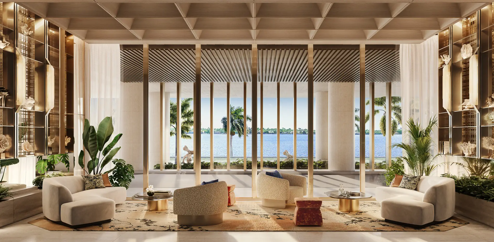 Ritz-Carlton West Palm Beach lobby and waterfront lounge Ritz-Carlton West Palm Beach lobby and waterfront lounge